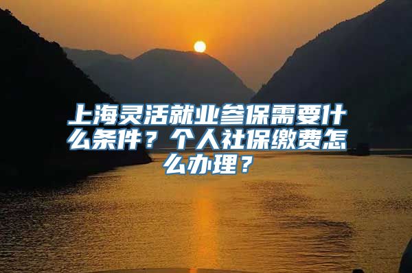 上海灵活就业参保需要什么条件？个人社保缴费怎么办理？