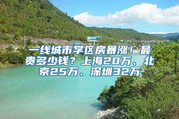 一线城市学区房暴涨！最贵多少钱？上海20万、北京25万、深圳32万