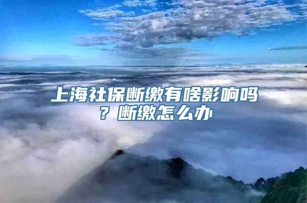 上海社保断缴有啥影响吗？断缴怎么办