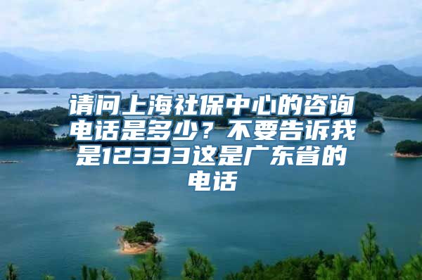 请问上海社保中心的咨询电话是多少？不要告诉我是12333这是广东省的电话