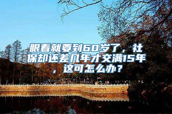 眼看就要到60岁了，社保却还差几年才交满15年，这可怎么办？