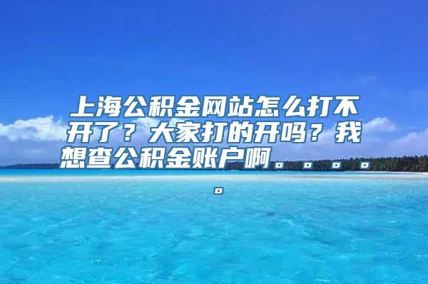 上海公积金网站怎么打不开了？大家打的开吗？我想查公积金账户啊。。。。。