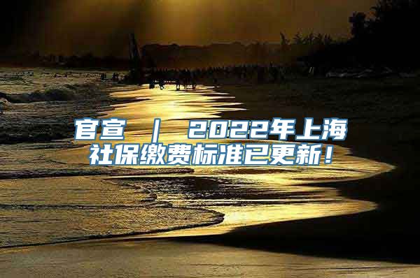 官宣 ｜ 2022年上海社保缴费标准已更新！