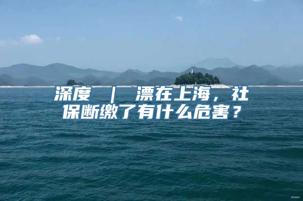 深度 ｜ 漂在上海，社保断缴了有什么危害？