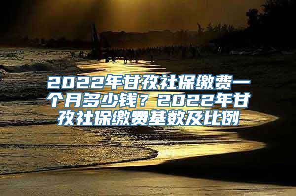 2022年甘孜社保缴费一个月多少钱？2022年甘孜社保缴费基数及比例