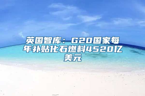 英国智库：G20国家每年补贴化石燃料4520亿美元