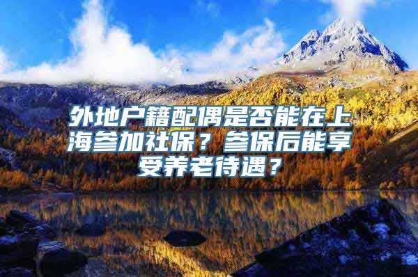 外地户籍配偶是否能在上海参加社保？参保后能享受养老待遇？