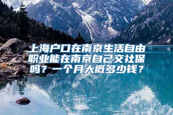 上海户口在南京生活自由职业能在南京自己交社保吗？一个月大概多少钱？