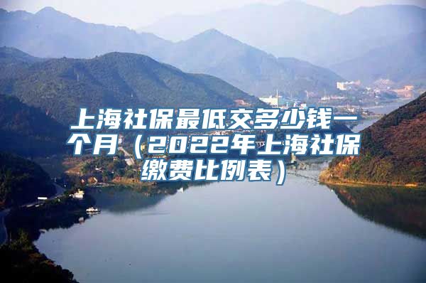 上海社保最低交多少钱一个月（2022年上海社保缴费比例表）