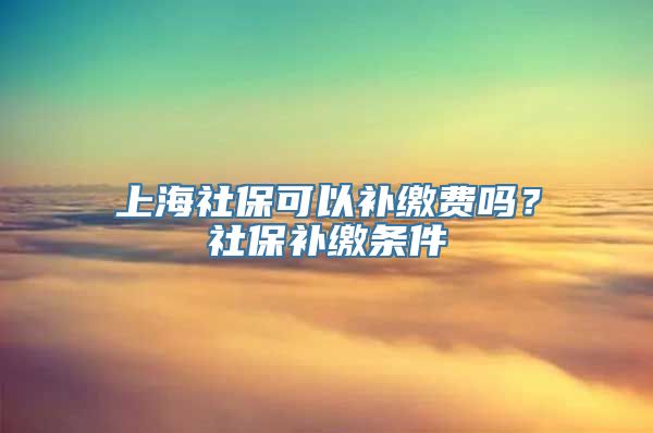 上海社保可以补缴费吗？社保补缴条件