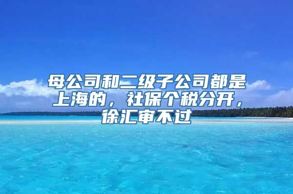 母公司和二级子公司都是上海的，社保个税分开，徐汇审不过