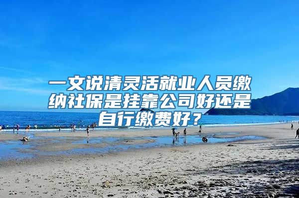 一文说清灵活就业人员缴纳社保是挂靠公司好还是自行缴费好？