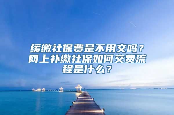 缓缴社保费是不用交吗？网上补缴社保如何交费流程是什么？