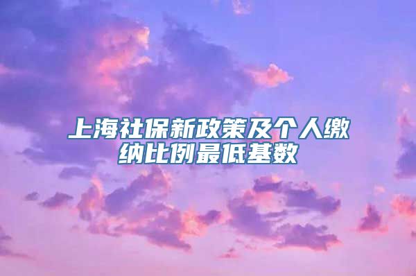 上海社保新政策及个人缴纳比例最低基数