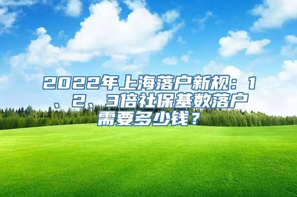 2022年上海落户新规：1、2、3倍社保基数落户需要多少钱？