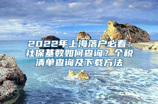 2022年上海落户必看：社保基数如何查询？个税清单查询及下载方法