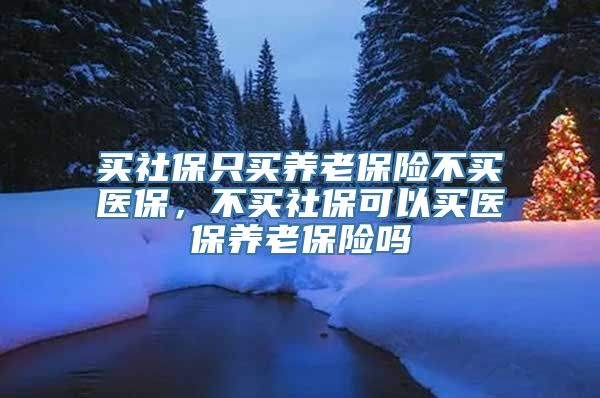 买社保只买养老保险不买医保，不买社保可以买医保养老保险吗