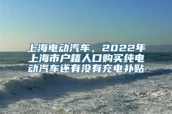 上海电动汽车，2022年上海市户籍人口购买纯电动汽车还有没有充电补贴