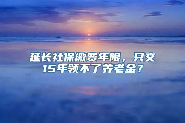 延长社保缴费年限，只交15年领不了养老金？