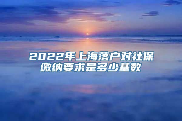 2022年上海落户对社保缴纳要求是多少基数