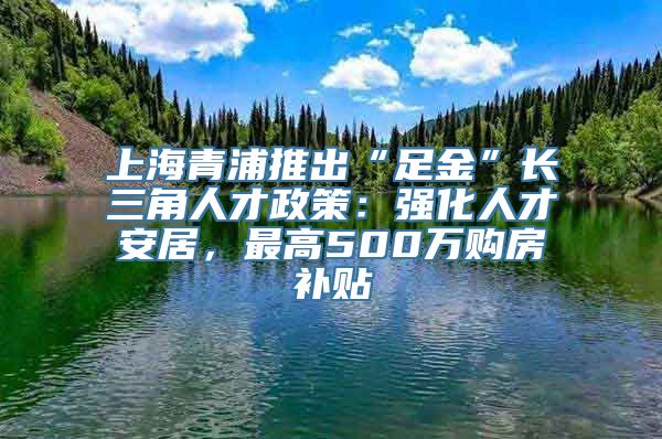 上海青浦推出“足金”长三角人才政策：强化人才安居，最高500万购房补贴