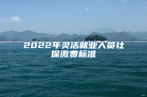 2022年灵活就业人员社保缴费标准