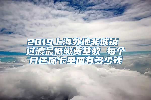 2019上海外地非城镇 过渡最低缴费基数 每个月医保卡里面有多少钱