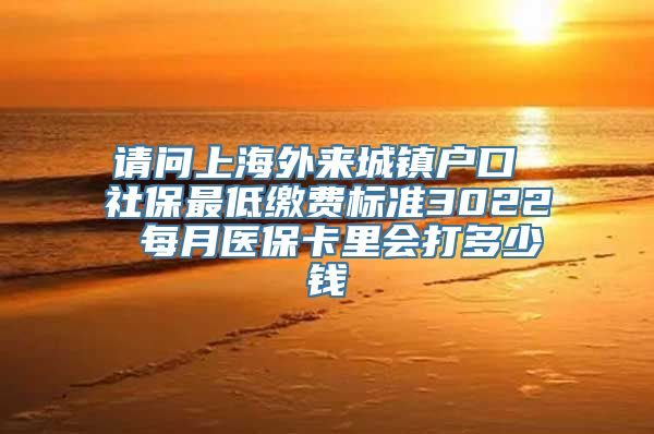 请问上海外来城镇户口 社保最低缴费标准3022 每月医保卡里会打多少钱