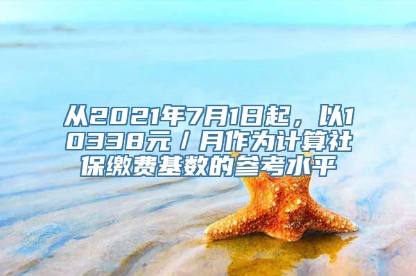 从2021年7月1日起，以10338元／月作为计算社保缴费基数的参考水平