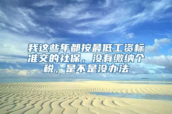 我这些年都按最低工资标准交的社保，没有缴纳个税，是不是没办法