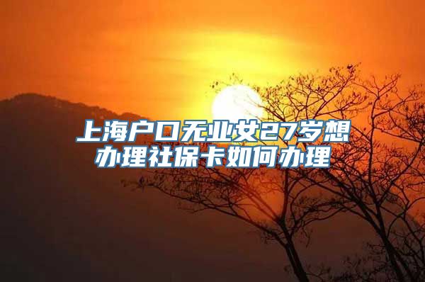 上海户口无业女27岁想办理社保卡如何办理