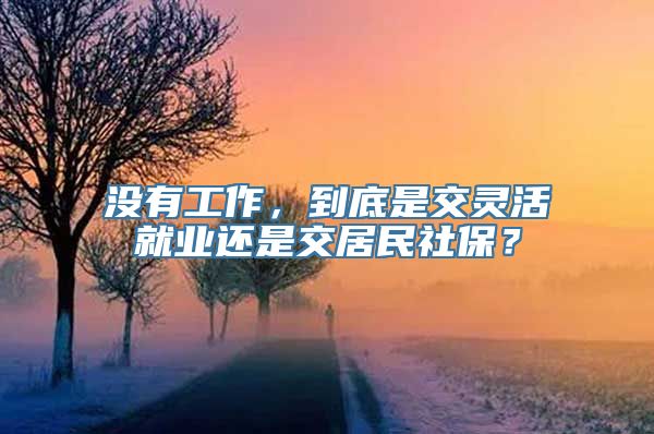 没有工作，到底是交灵活就业还是交居民社保？