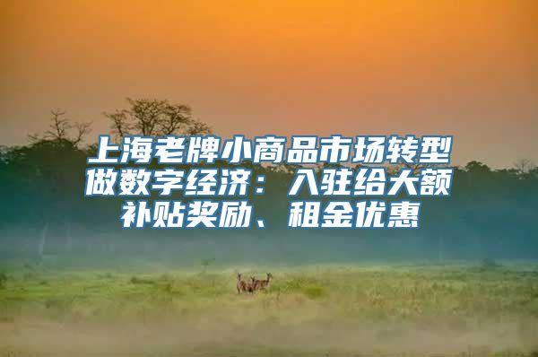 上海老牌小商品市场转型做数字经济：入驻给大额补贴奖励、租金优惠