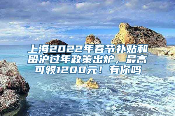 上海2022年春节补贴和留沪过年政策出炉，最高可领1200元！有你吗