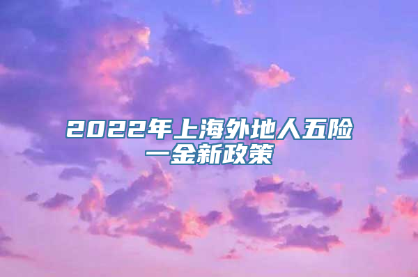 2022年上海外地人五险一金新政策