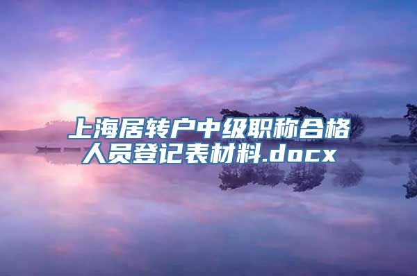 上海居转户中级职称合格人员登记表材料.docx