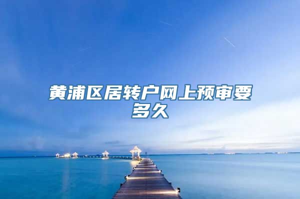 黄浦区居转户网上预审要多久