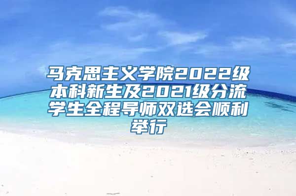 马克思主义学院2022级本科新生及2021级分流学生全程导师双选会顺利举行