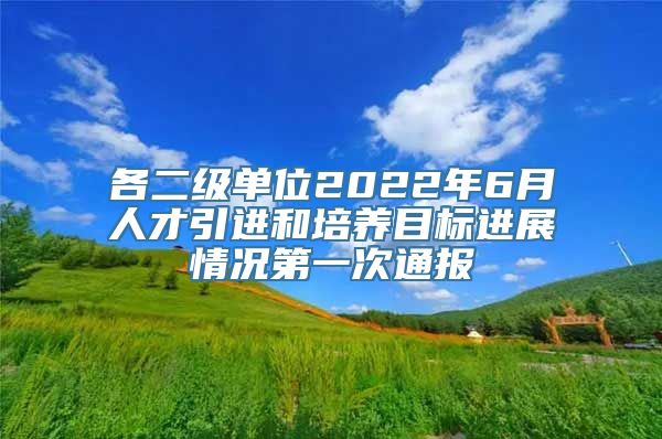 各二级单位2022年6月人才引进和培养目标进展情况第一次通报