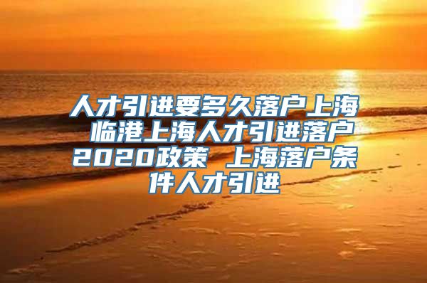 人才引进要多久落户上海 临港上海人才引进落户2020政策 上海落户条件人才引进