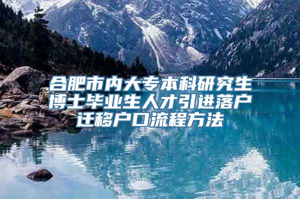 合肥市内大专本科研究生博士毕业生人才引进落户迁移户口流程方法