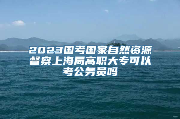 2023国考国家自然资源督察上海局高职大专可以考公务员吗