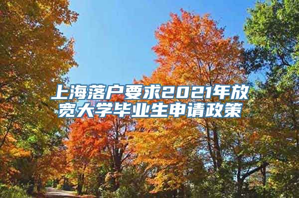 上海落户要求2021年放宽大学毕业生申请政策