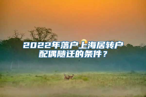 2022年落户上海居转户配偶随迁的条件？