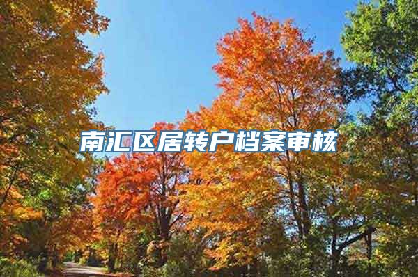 南汇区居转户档案审核