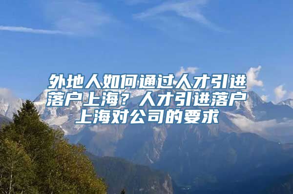 外地人如何通过人才引进落户上海？人才引进落户上海对公司的要求