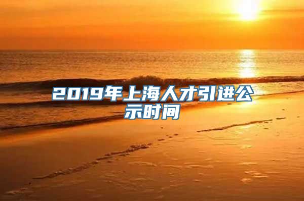 2019年上海人才引进公示时间