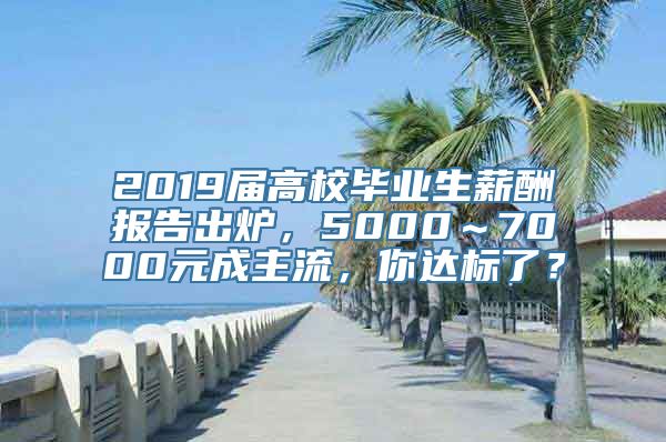 2019届高校毕业生薪酬报告出炉，5000～7000元成主流，你达标了？