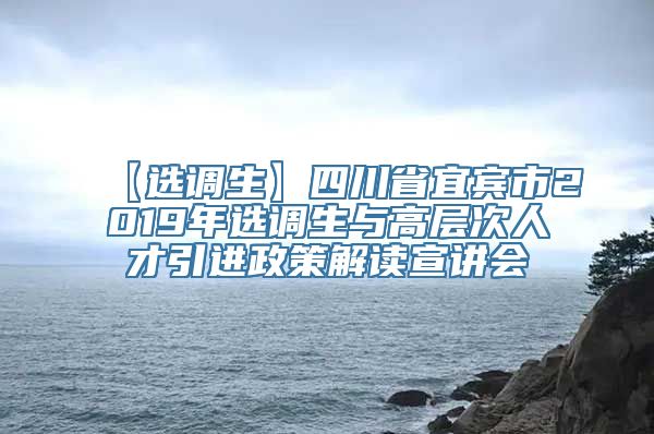 【选调生】四川省宜宾市2019年选调生与高层次人才引进政策解读宣讲会