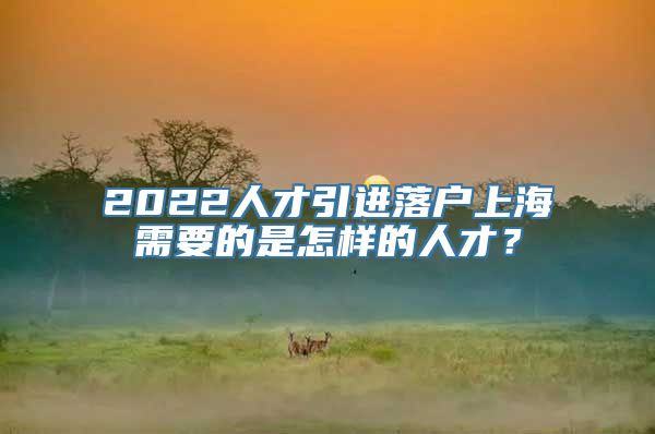 2022人才引进落户上海需要的是怎样的人才？